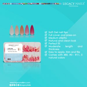 SOFT GEL - MEDIUM STILETTO NAILS TIPS