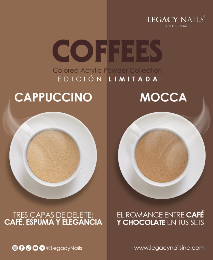 Dive into the Coffee Charm! Explore the 'Coffees Collection' of Acrylic Nail Powders in Coffee Shades 4 Coffees 05 02