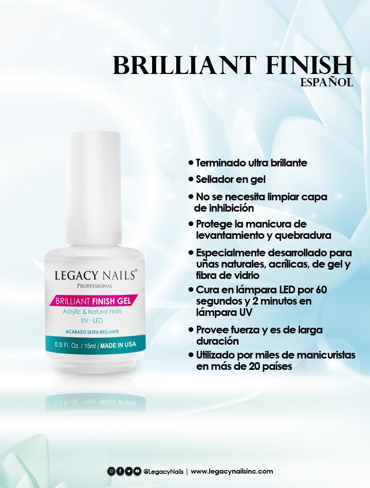 El Secreto de unas Uñas Impecables: Preparadores de LEGACY NAILS 8 Brilliant finish espanol 3