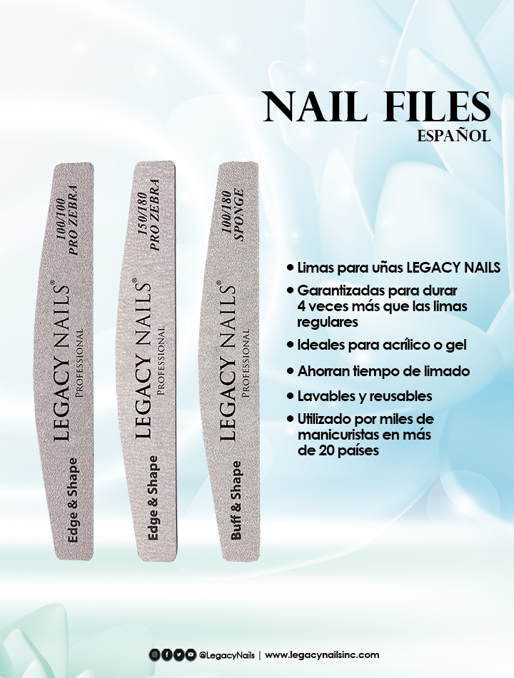Secretos Revelados: La Guía Definitiva para un Limado Perfecto con LEGACY NAILS 5 Nail Files espanol1