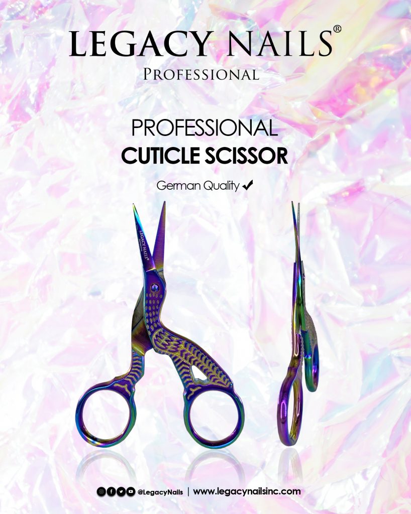 Discover the correct use in cuticle care with precision scissors from Legacy Nails. 5 scissors 02
