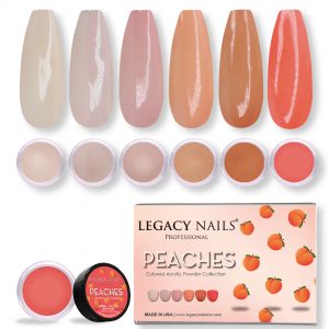 Peaches Colored Acrylic Nail Powder Collection