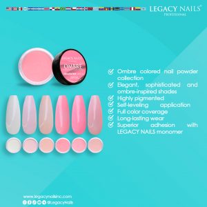 OMBRE COLORED ACRYLIC NAIL POWDER COLLECTION
