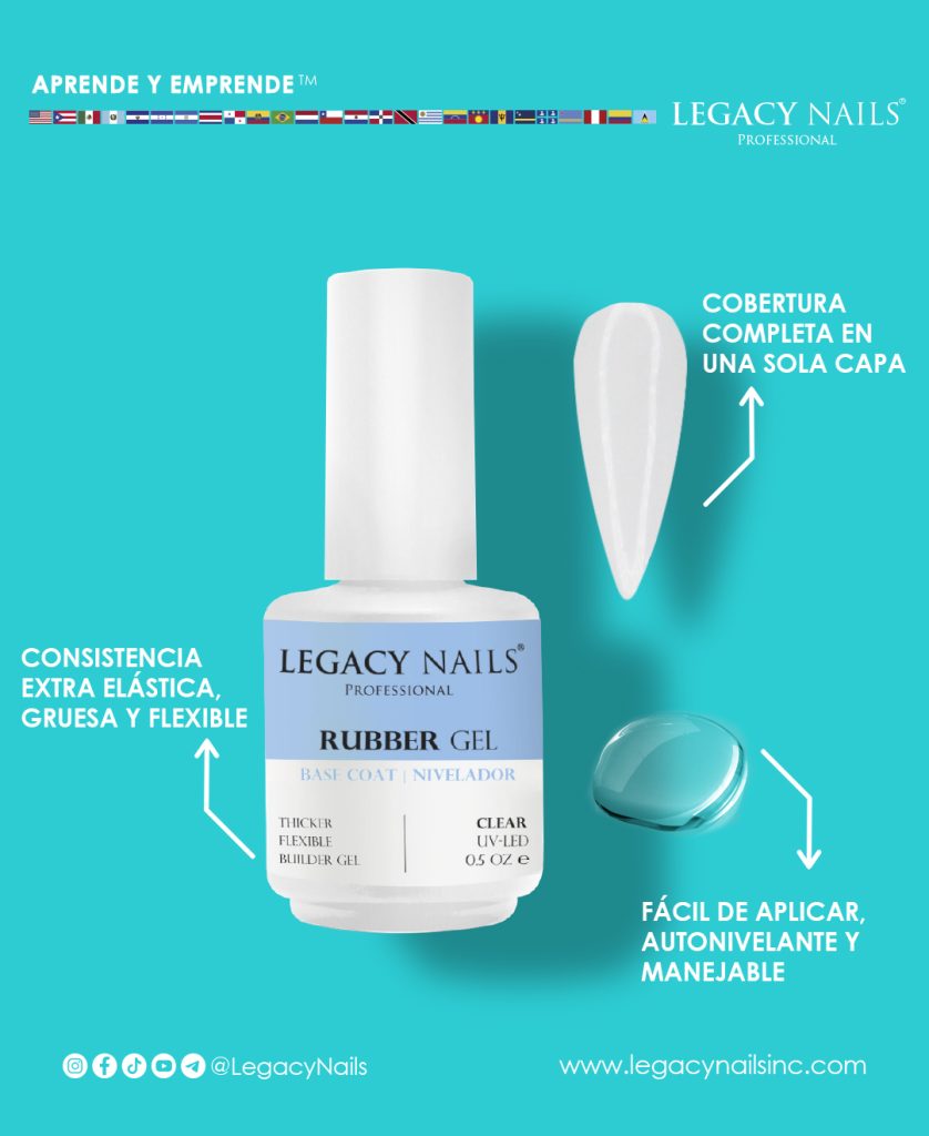 ¿Cuál es la diferencia entre base gel y rubber gel de LEGACY NAILS? 4 Rubber Gel 2